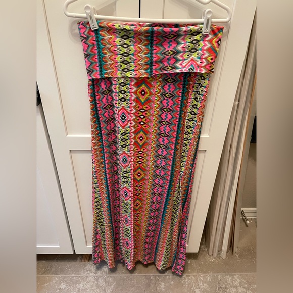 Roxy geometric fold over maxi skirt - Picture 1 of 4